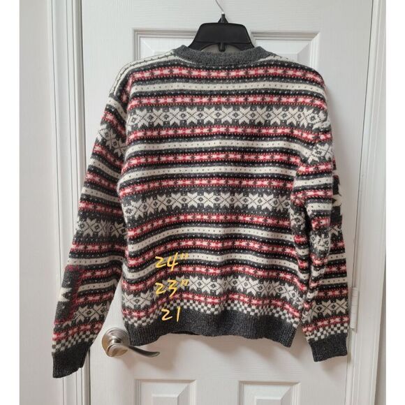 Vintage Snowflake Wool Knit Sweater M - Picture 2 of 6